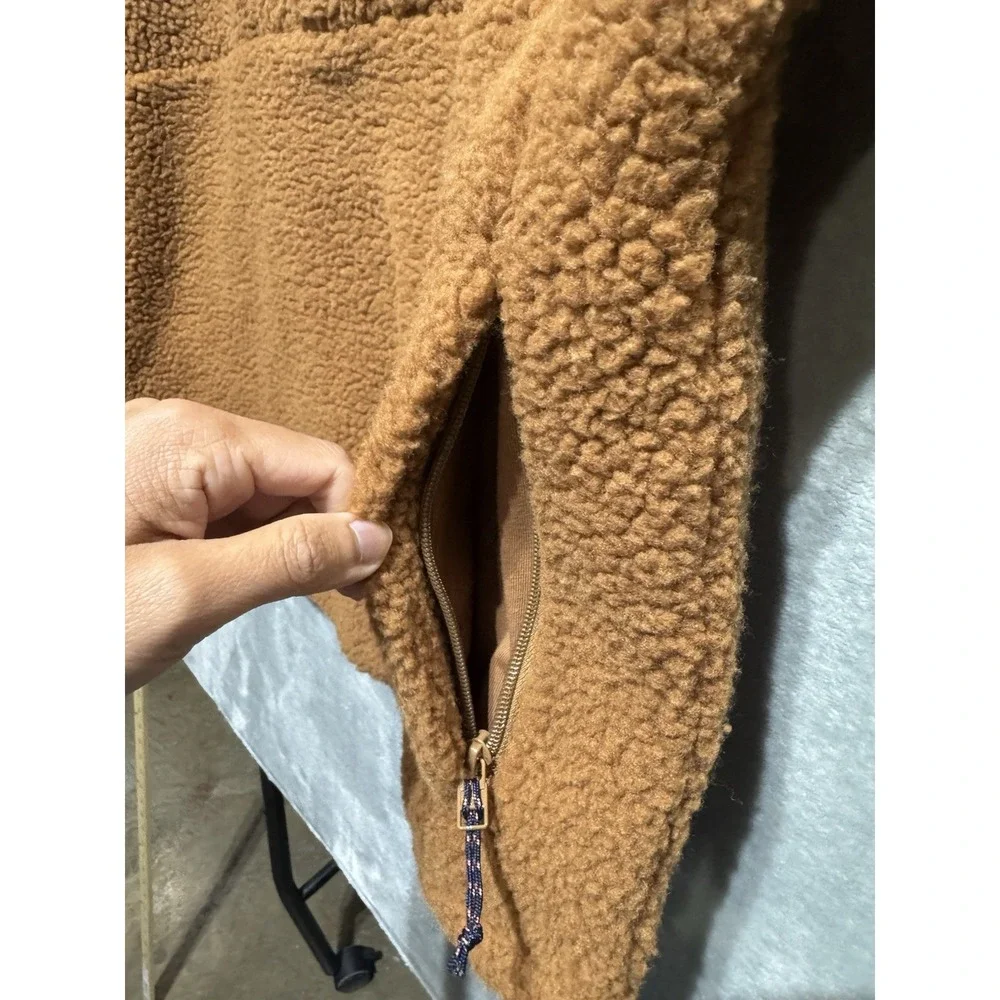 Alpine Design Sherpa Fleece Anorak Pullover Womens M Caramel Snap Jacket‎ NWT - Picture 6 of 11